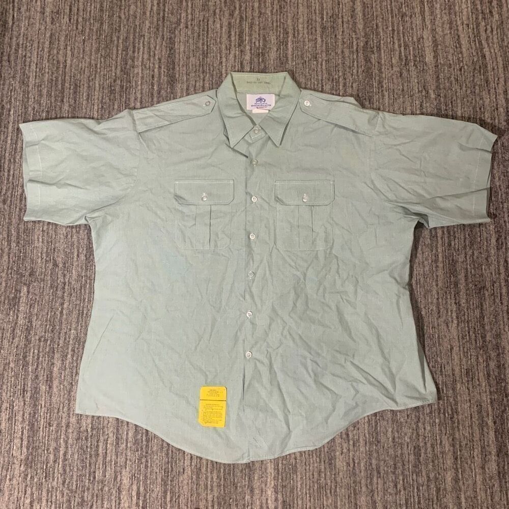 Vintage DSCP Garrison Collection Mens Size XXL Button Front Military Shirt Green